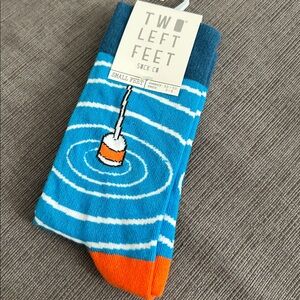 TWO LEFT FEET Fishing Crew Socks Small feet size NWT